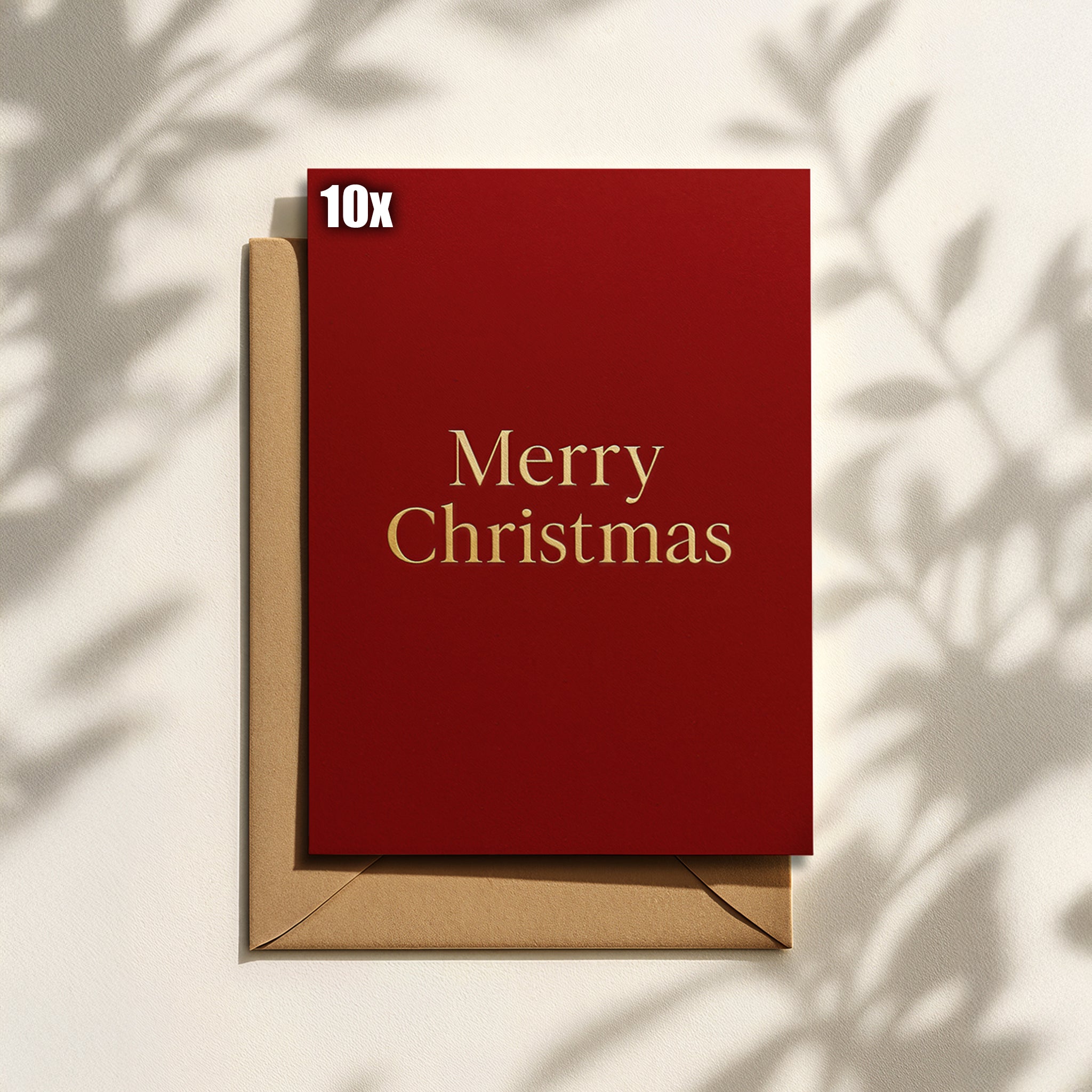 Elegante Weihnachtskarte in Rot & Gold