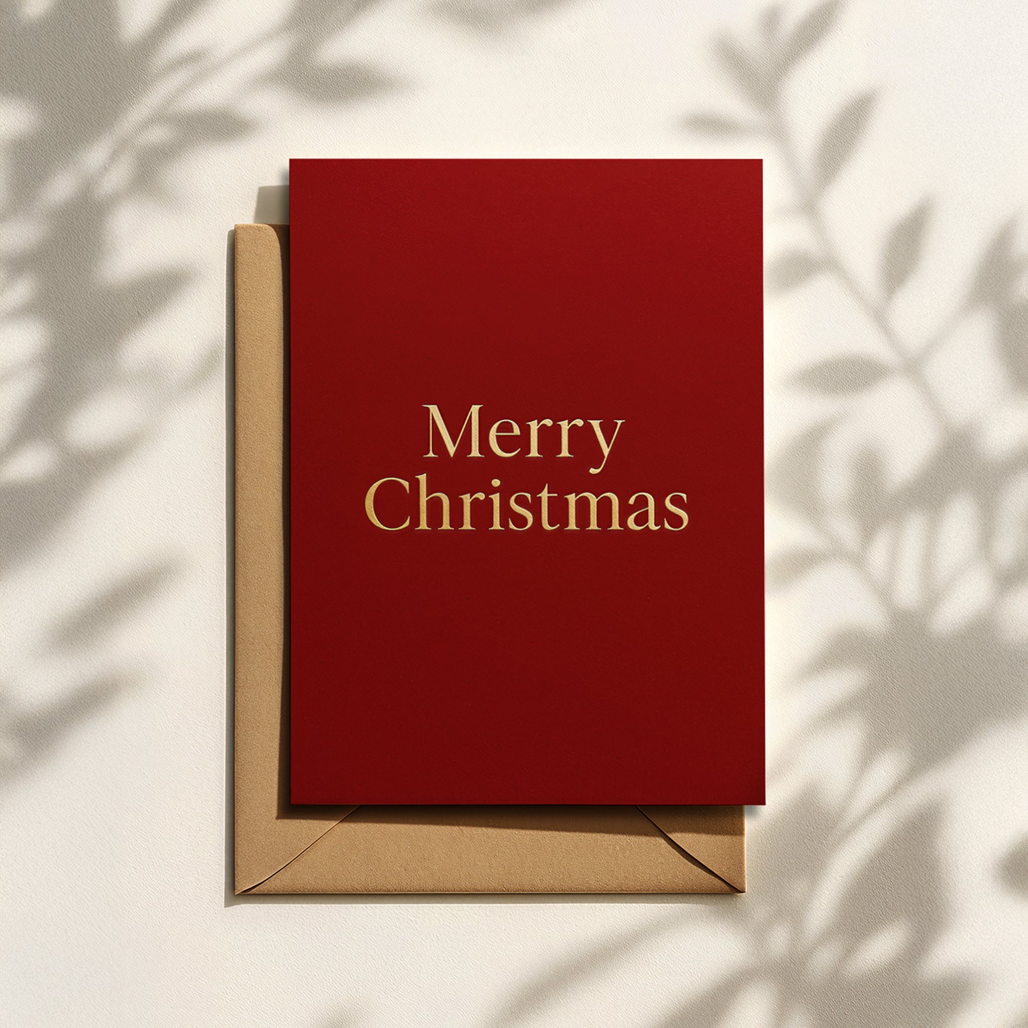 Elegante Weihnachtskarte in Rot & Gold