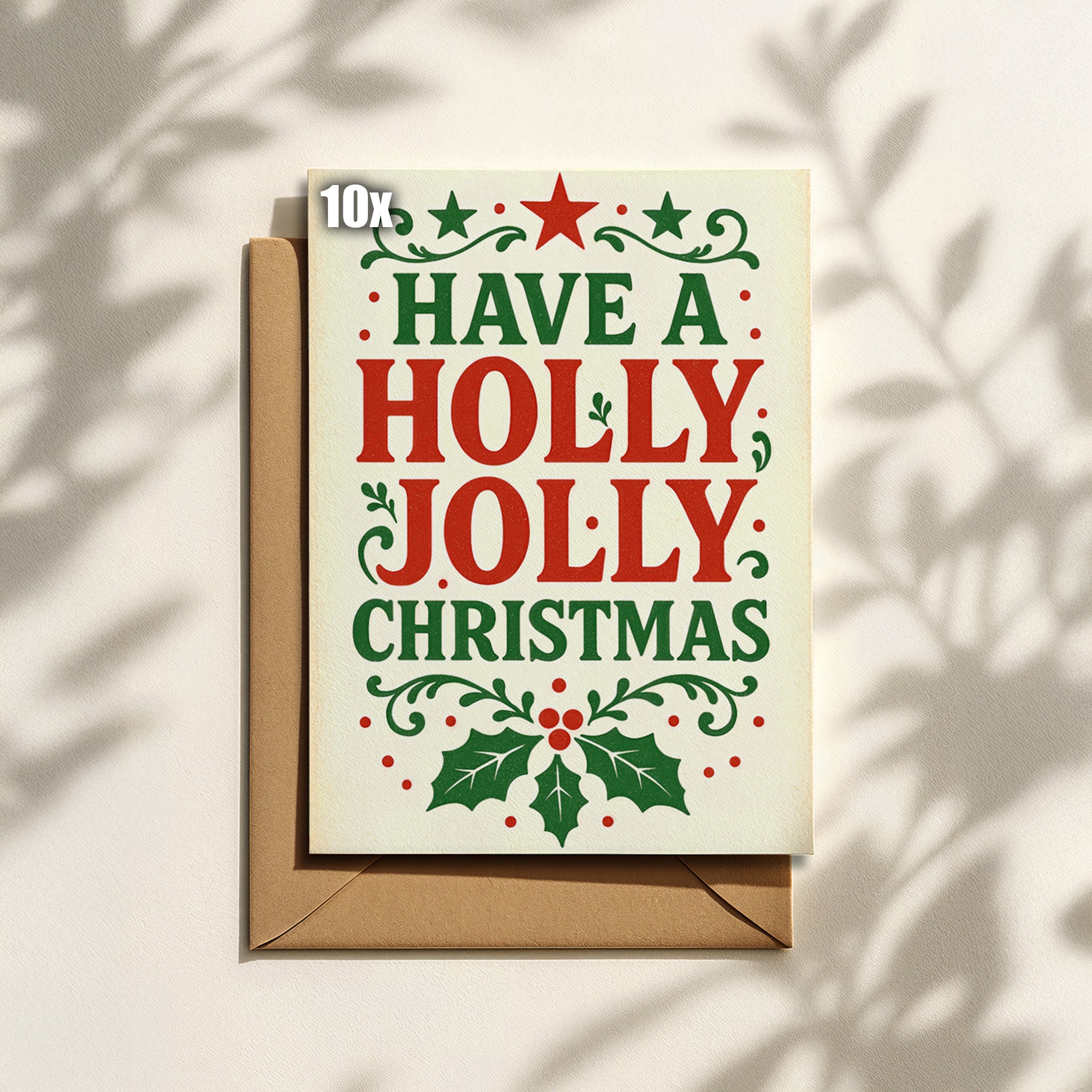 Weihnachtskarte mit „Have a Holly Jolly Christmas“