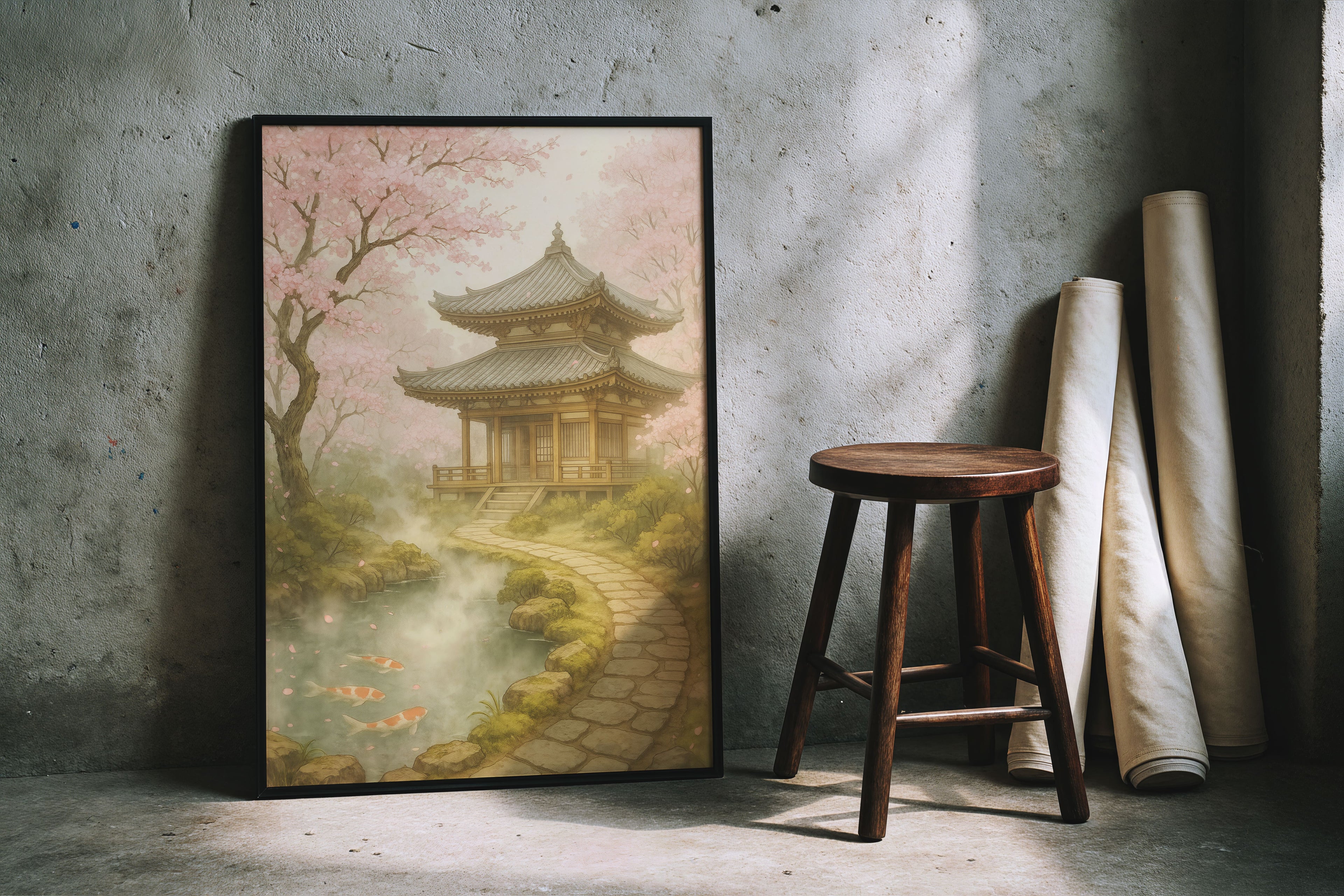 Spring Harmony – Japanischer Tempelgarten mit Kirschblüten