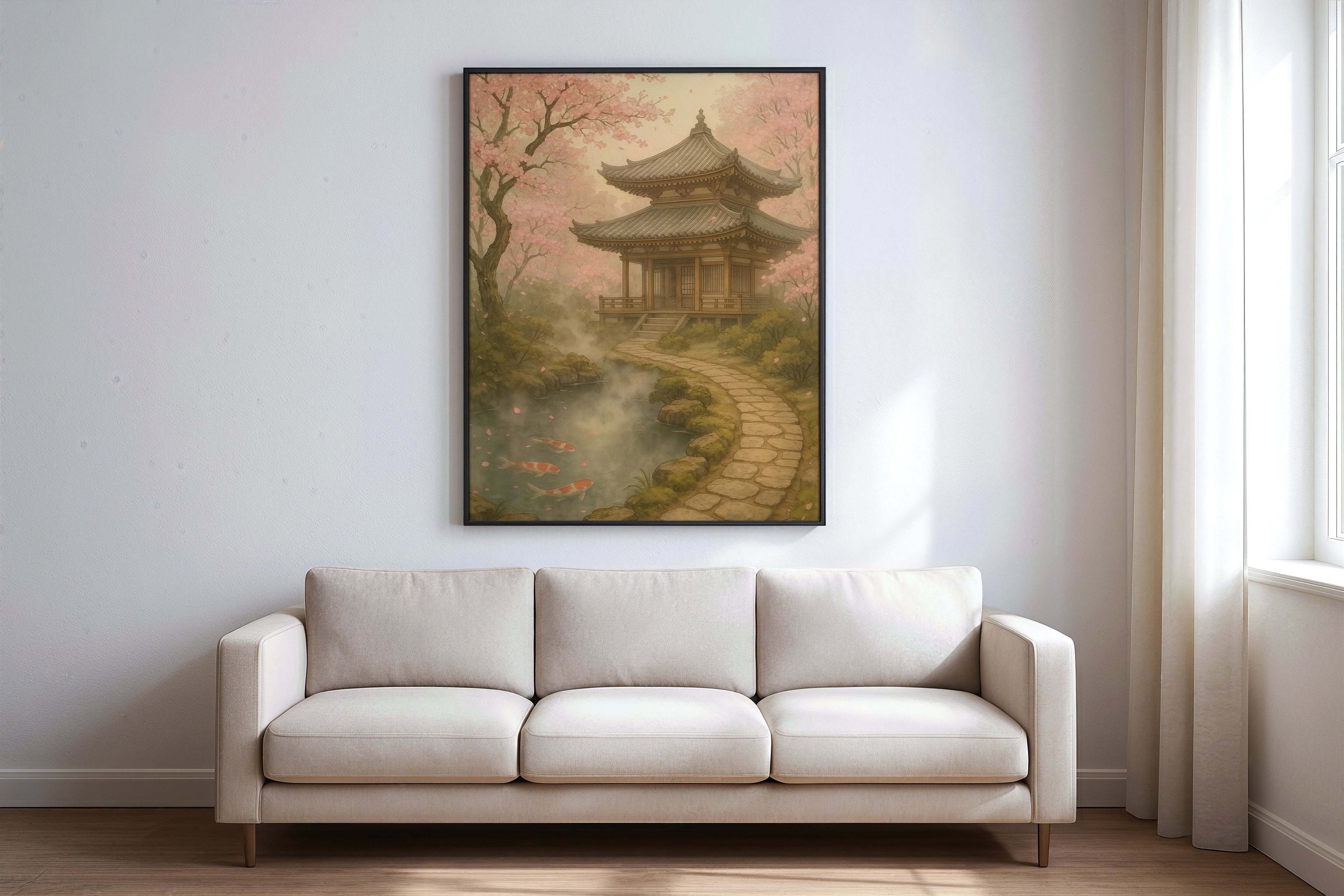 Spring Harmony – Japanischer Tempelgarten mit Kirschblüten