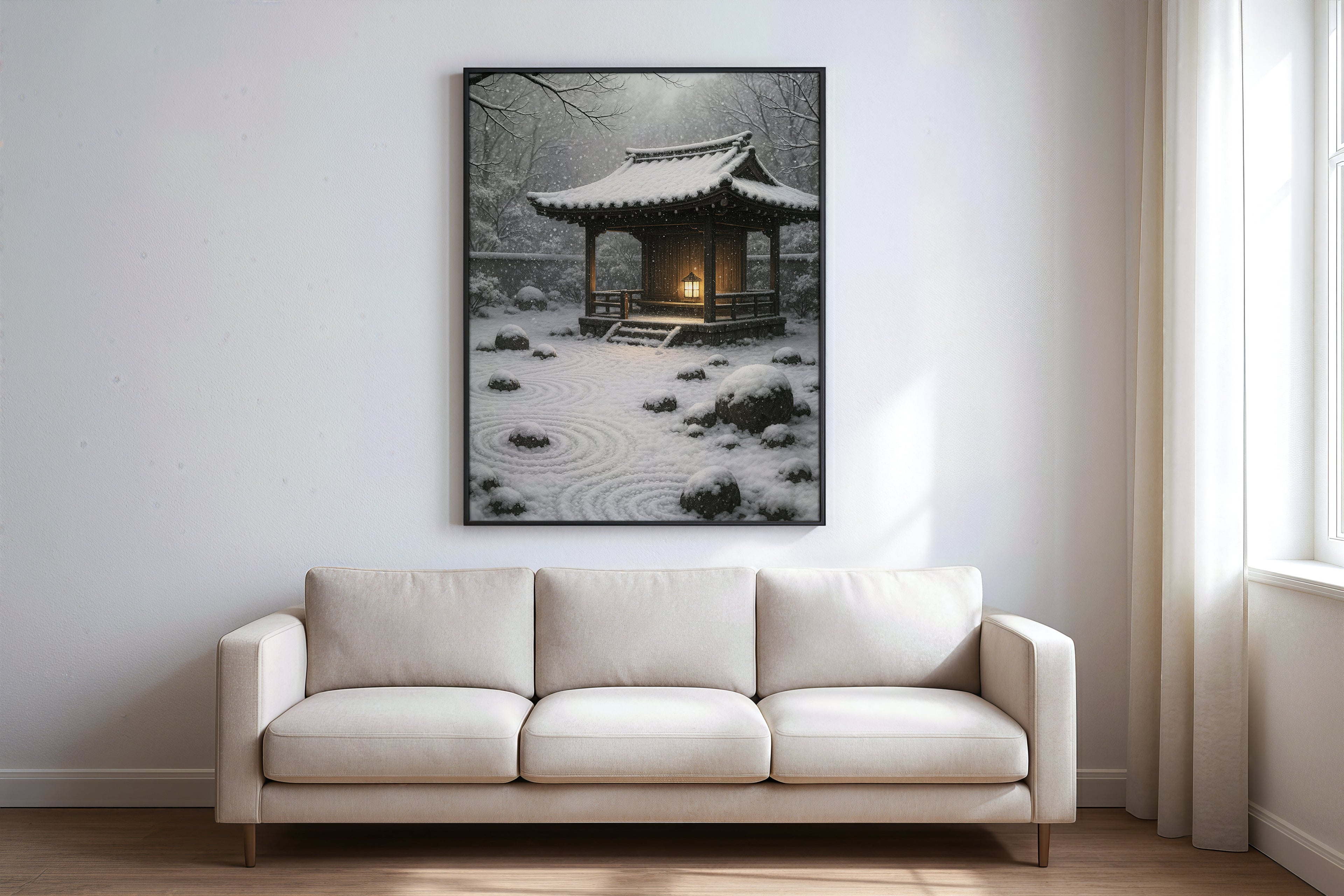 Winter Silence – Zen Garten im Schnee