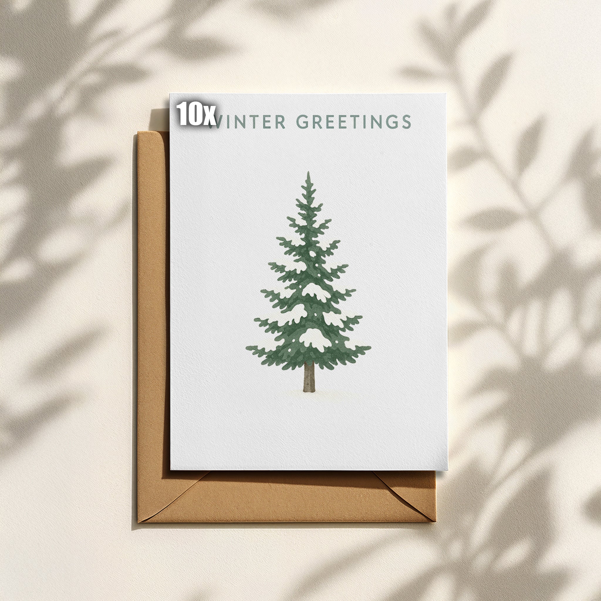 Winterliche Karte mit Tannenbaum