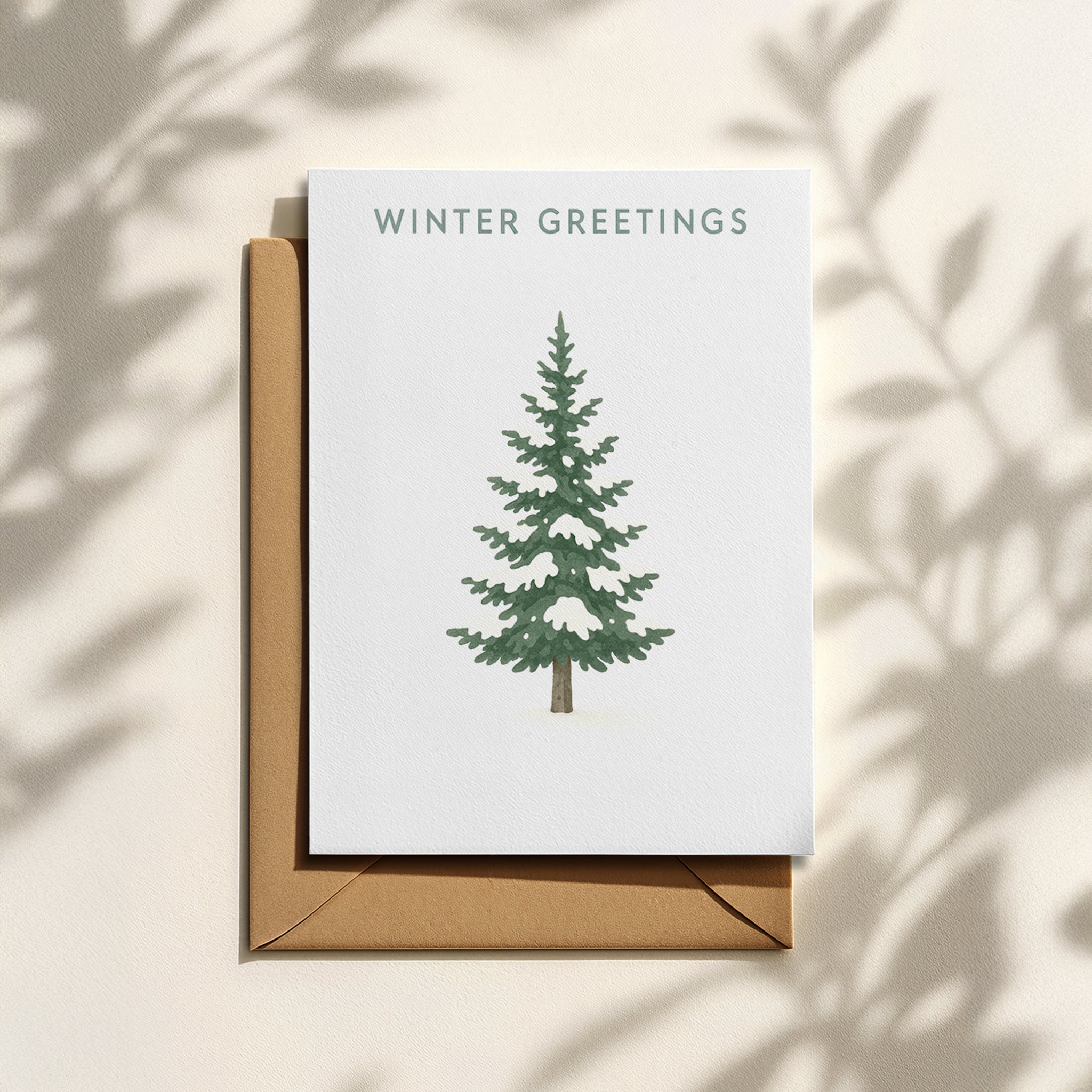 Winterliche Karte mit Tannenbaum